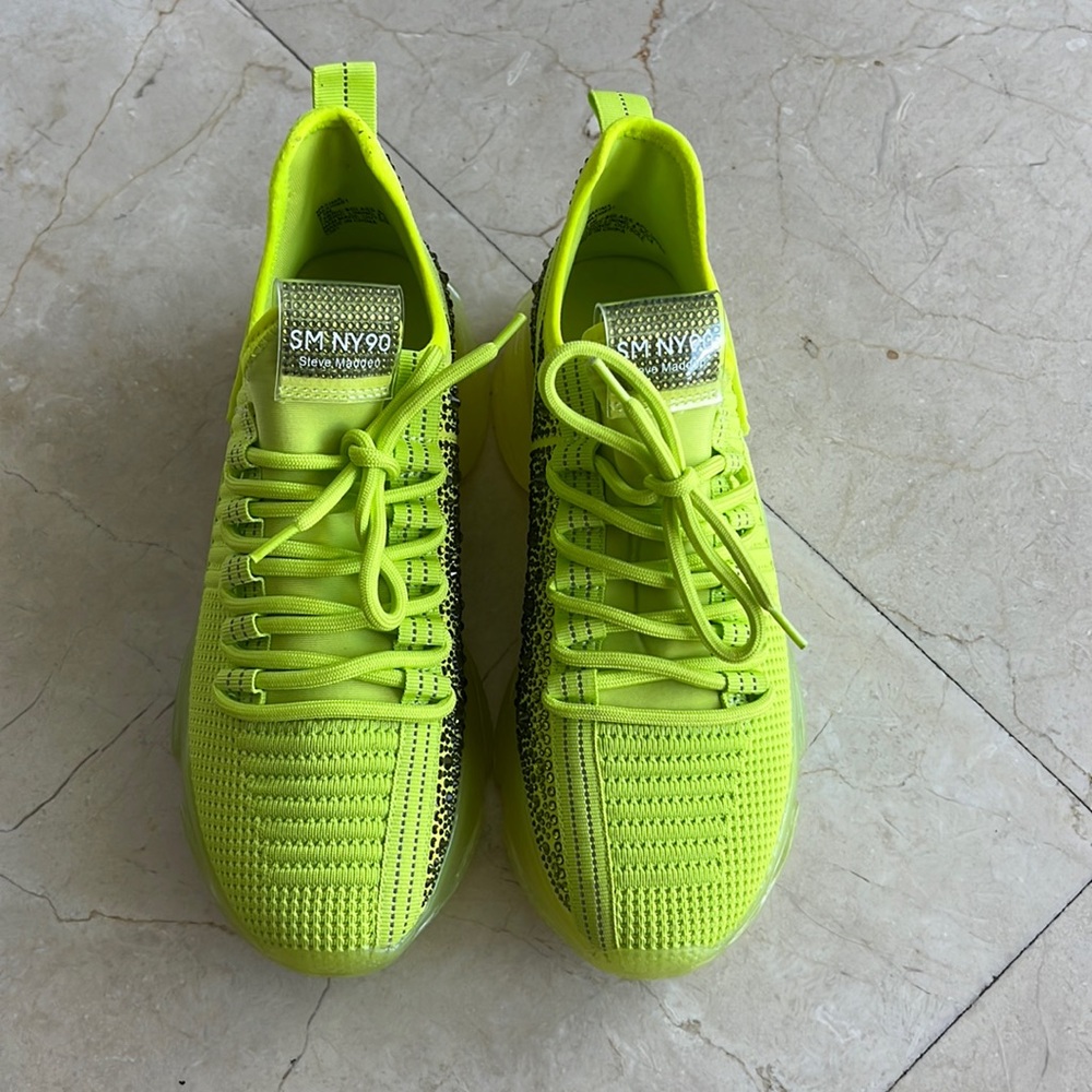 Steve Madden jewel neon green sneakers.